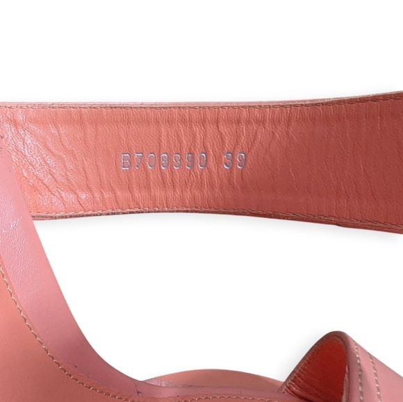 Alexander McQueen Boxcar Si Leather Sandal Mule in Apricot Square Toe Size 9 - Picture 9 of 14